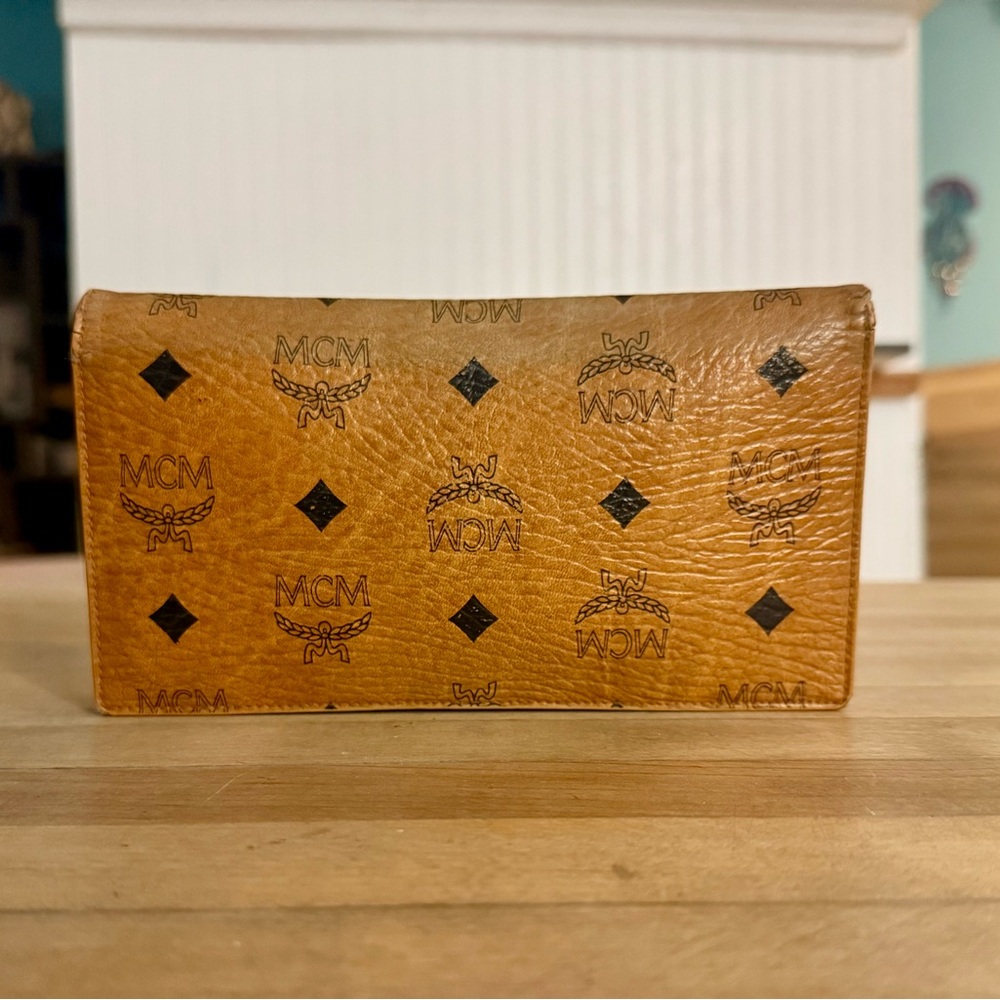 MCM Vintage Leather Long Visetos Wallet in Cognac - Picture 11 of 15